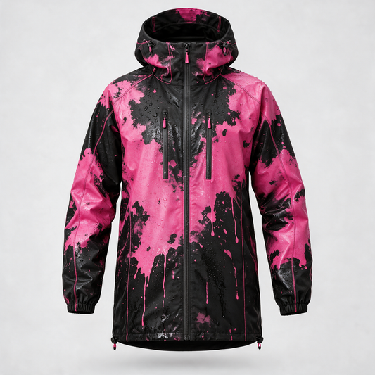 Nass: Neon-Pink-Splashes erscheinen im Regen