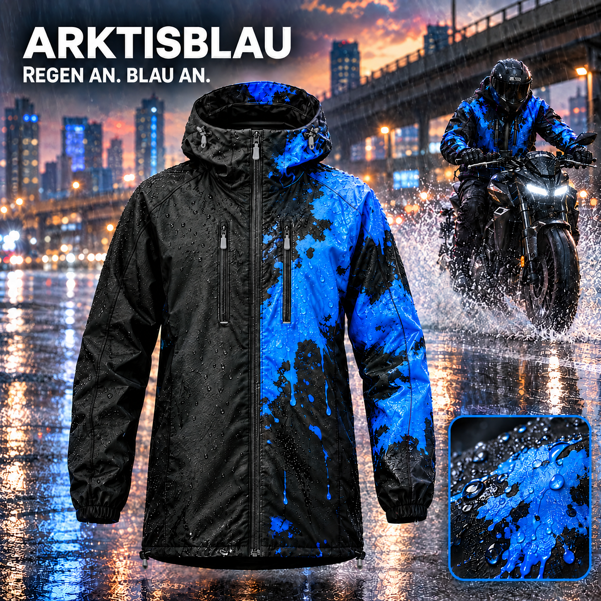Arktisblau – nass werden die Splashes sichtbar